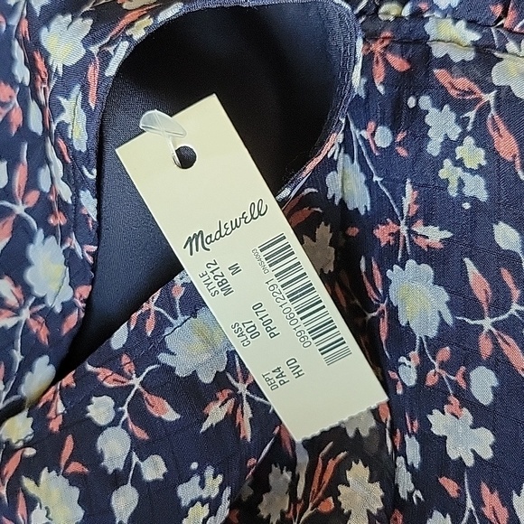 NWT Madewell Navy Floral Midi Dress - Picture 7 of 9